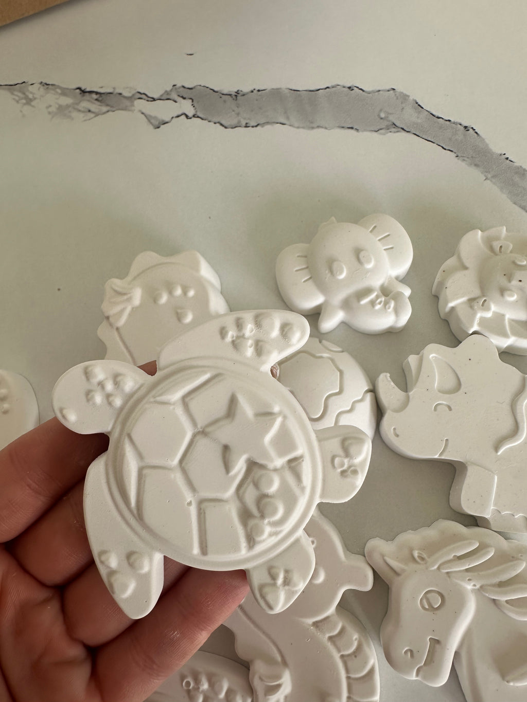Imperfect Plaster Figures Craft Kit | 3-4 Handmade Figures, Paint Pots, Brush