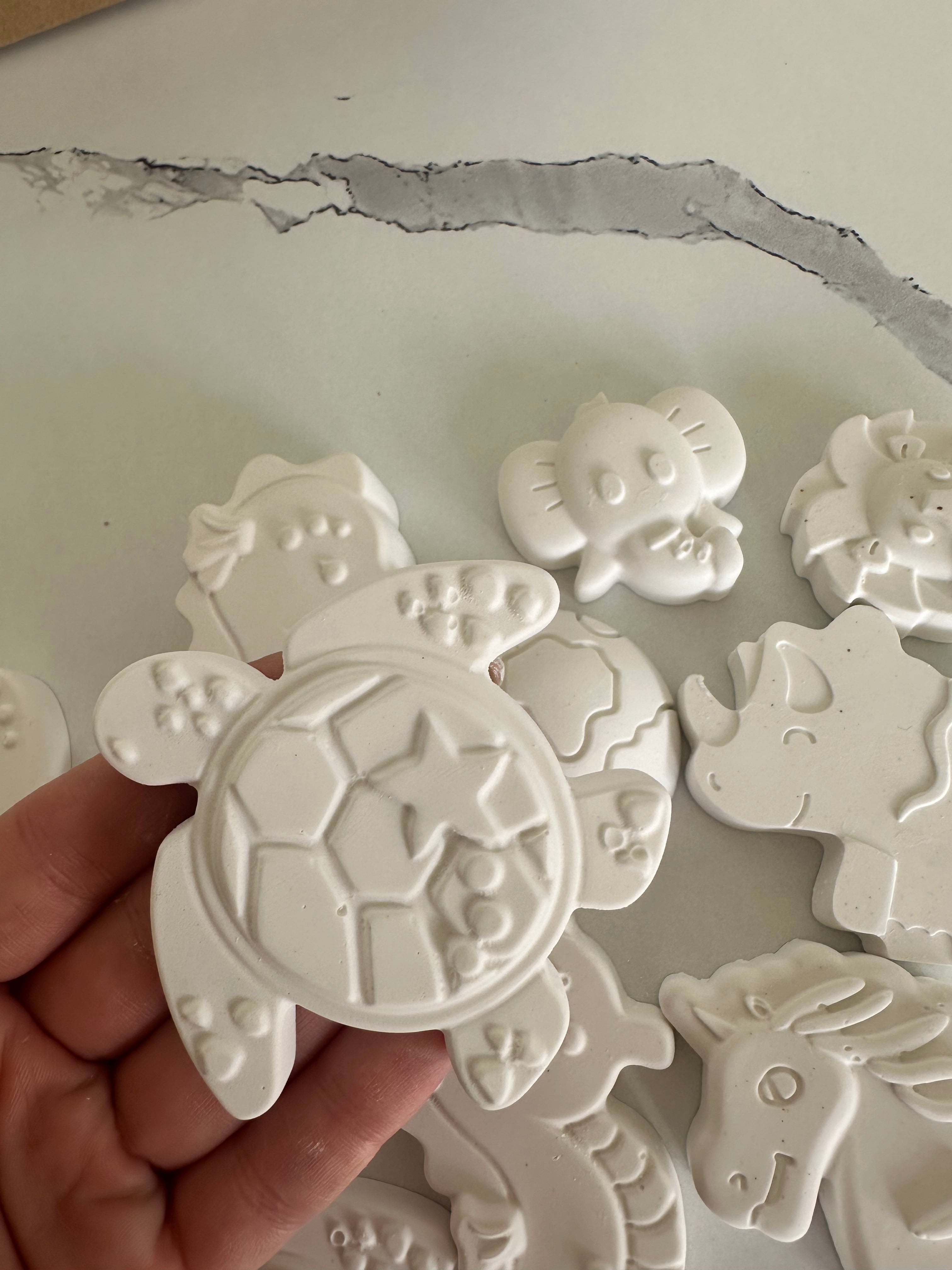 Imperfect Plaster Figures Craft Kit | 3-4 Handmade Figures, Paint Pots, Brush